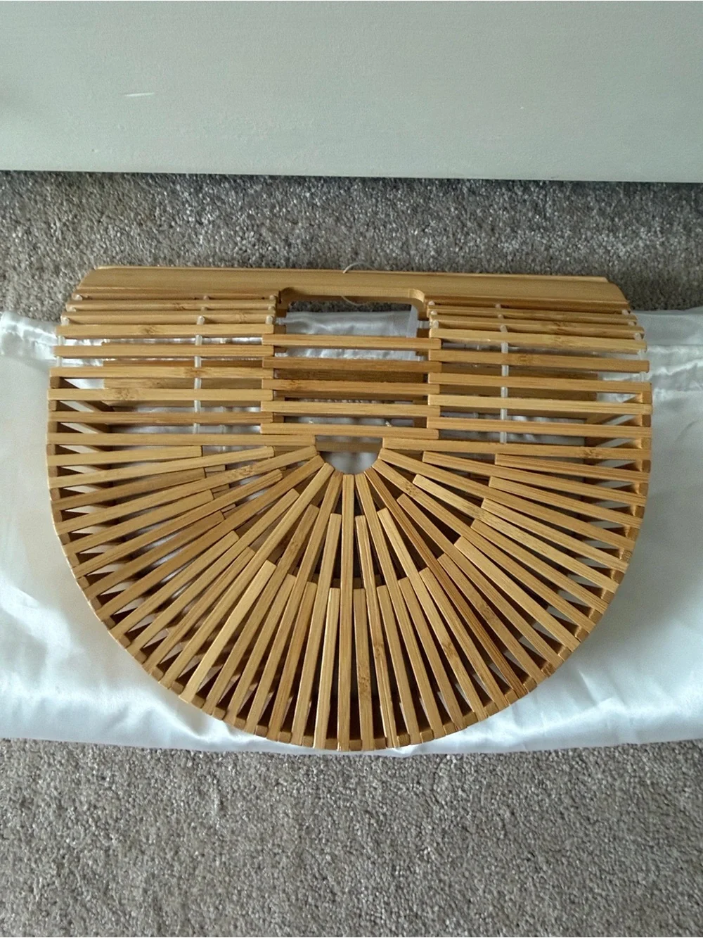 Bamboo Semi-Circle Handbag - Natural